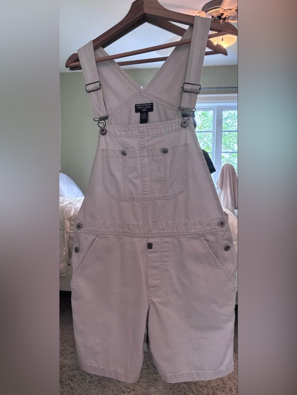 90s Oversized Polo Ralph Lauren White Overalls